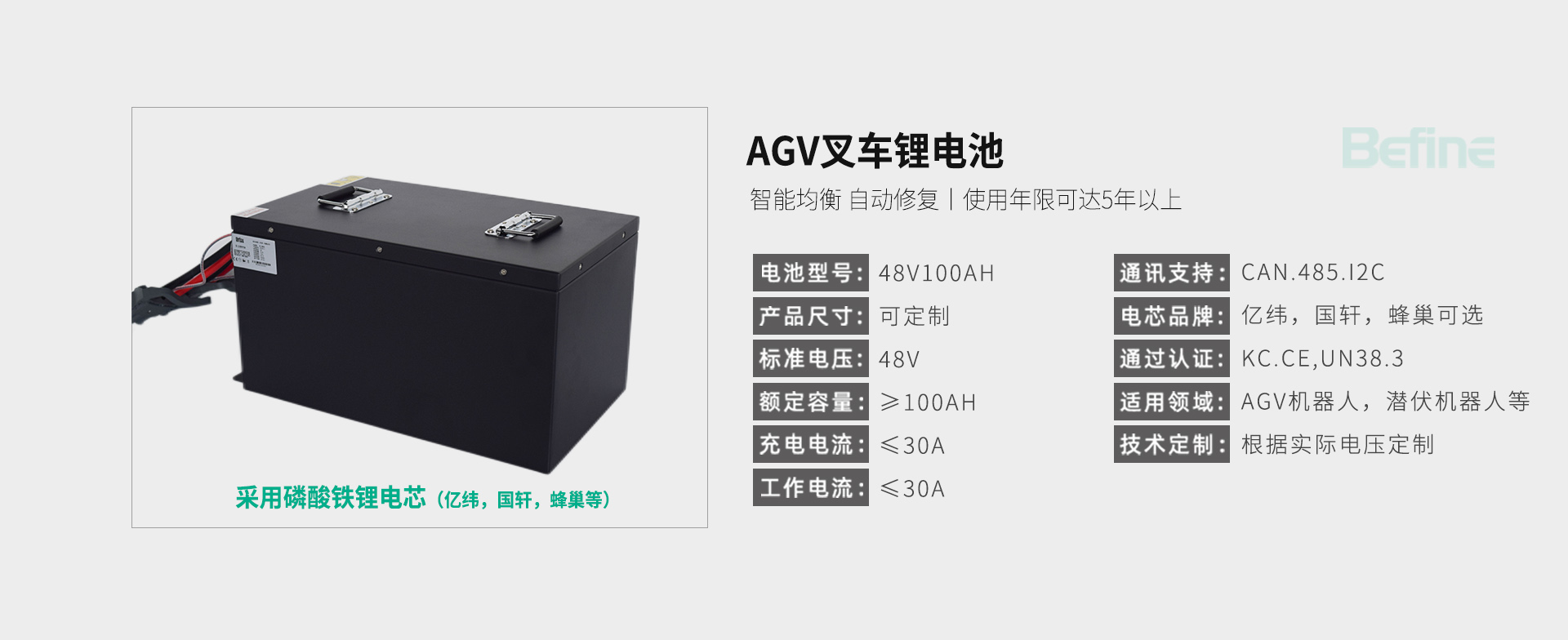 48V100Ah-AGV叉車鋰電池(圖3)