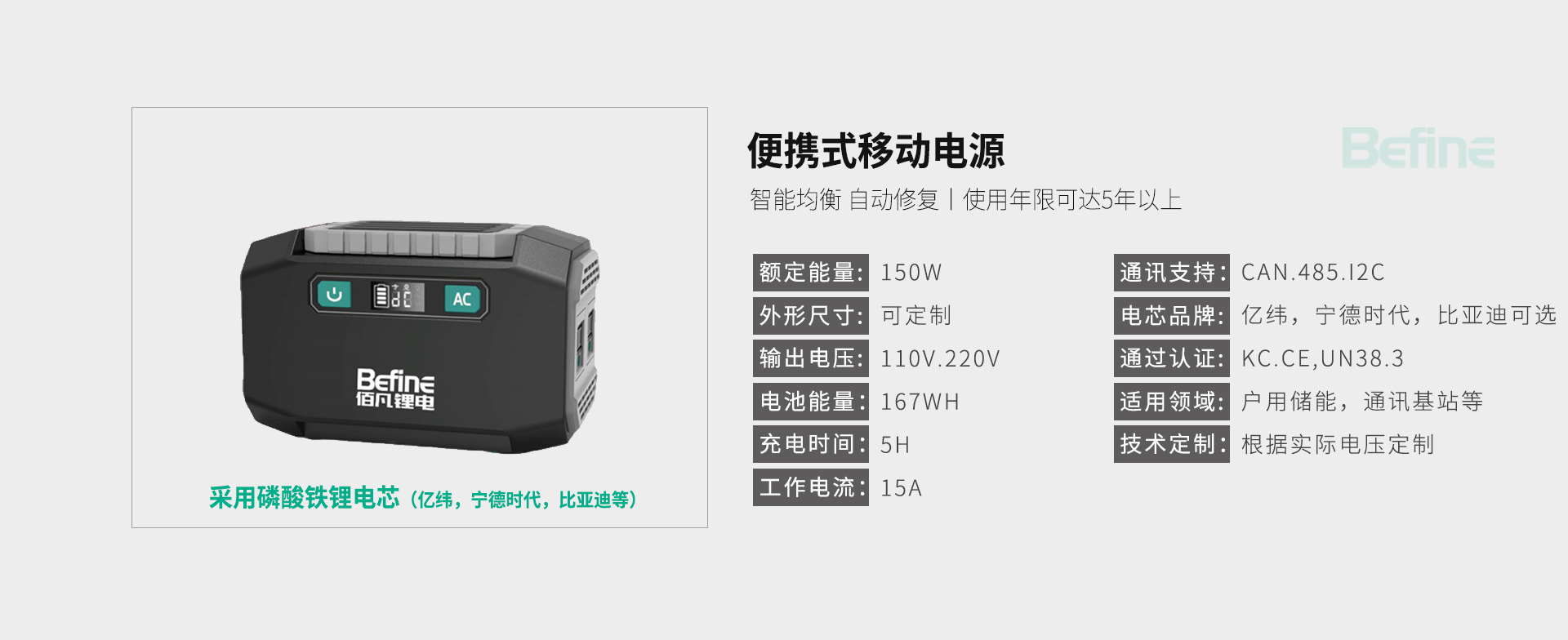 150W/167Wh便攜式移動(dòng)電源(圖3)